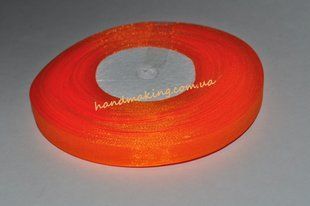 Лента из органзы 1см оранжевая яркая 2769 фото