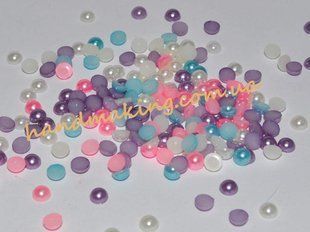 Жемчужные половинки 4мм цветные, 100шт 5636 фото