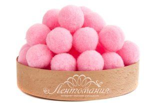 Помпони велюрові 20мм Deep pink 02, 10 штук