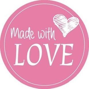 Наліпки для пакування 4см яскраво-рожеві Made with love, 10 штук