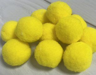 Помпони велюрові 25мм Yellow 05, 10 штук