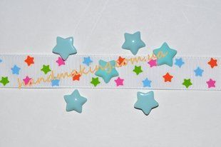Серединка для бантика "звезда лазурная" 17мм 3473 фото