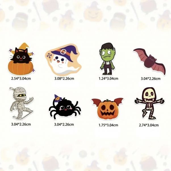 Наліпки для декорування Halloween, 8 штук 9710 фото