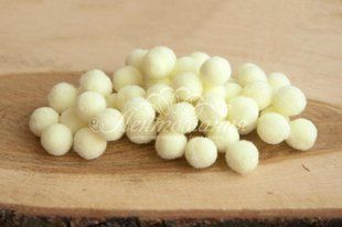 Помпони велюрові 10мм Milk yellow 10, 50шт 8830 фото