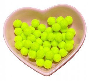 Помпони велюрові 8мм Fluorescent yellow 30, 50 штук 9729 фото