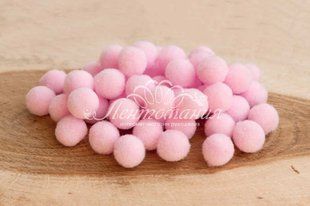 Помпони велюрові 10мм Baby pink 13, 50шт 8831 фото
