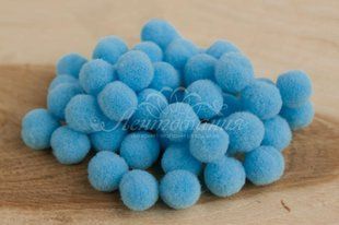 Помпони велюрові 10мм Sky blue 07, 50 штук 8745 фото