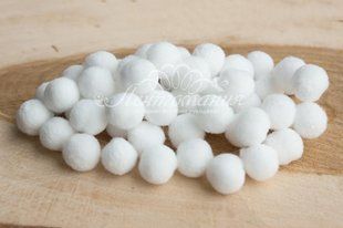 Помпони велюрові 10мм Milky white 16, 50 штук 8752 фото