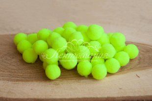 Помпони велюрові 10мм Fluorescent yellow 30, 50 штук 8761 фото