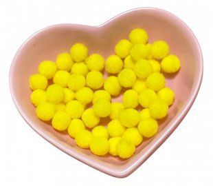 Помпони велюрові 8 мм Yellow 05, 50 штук