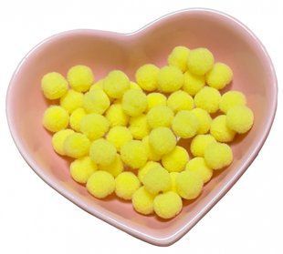 Помпони велюрові 8мм Light yellow 35, 50шт 9723 фото