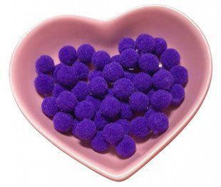 Помпони велюрові 8мм Dark purple 32, 50 штук 9724 фото
