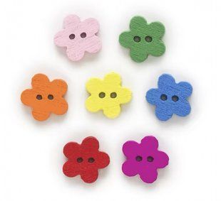 Набір дерев'яних гудзиків 11мм квіточки, 20 штук 4100 фото