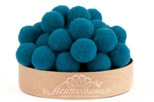 Помпони велюрові 20мм Jeans blue 20, 10 штук