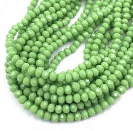 Намистини кришталеві 6*4мм light green (непрозорі), 10шт